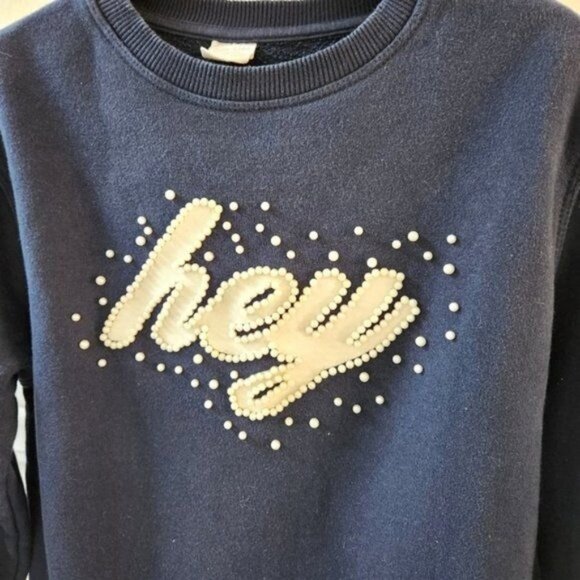 Zara Navy White Hey Sweatshirt size 13-14 - Picture 4 of 8